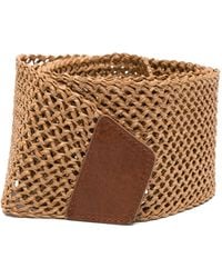 Antonelli - Woven leather-appliqued belt - Lyst
