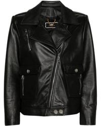 Elisabetta Franchi - Leather Biker Jacket - Lyst