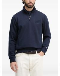 Lacoste - High Neck Embossed Zipped Sweatshirt - Lyst