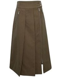 3.1 Phillip Lim - Check-Pattern Zip-Detail Midi Skirt - Lyst