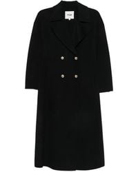 Maje - Double-Breasted Tailored-Collar Coat - Lyst