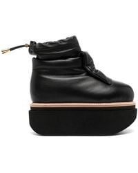 Sacai - Puffy Leather Ankle Boots - Lyst