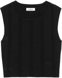 Sandro - Crew-Neck Crop Top - Lyst