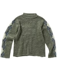 PERVERZE - Argyle-Pattern Brushed-Knit Sweater - Lyst