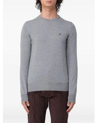 Brooksfield - Logo-Embroidered Wool Sweater - Lyst