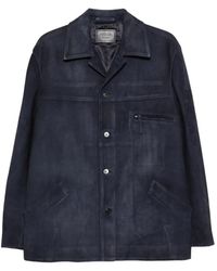 Prada - Suede Caban Jacket - Lyst