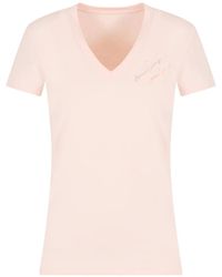 ARMANI EXCHANGE - Logo-Embroidered V-Neck T-Shirt - Lyst