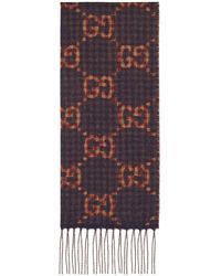 Gucci - GG Rib Knit Wool Scarf - Lyst