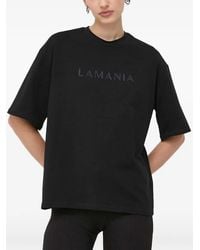 La Mania - Melanie Katoenen T-Shirt Met Geborduurd Logo - Lyst