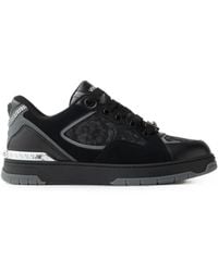 Versace - Biggie Basket Leather & Jacquard Canvas Trainers - Lyst