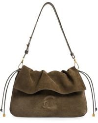 Coccinelle - Lidia Suede Foldover Shoulder Bag - Lyst