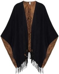 Ferragamo - Fringed Double-Sided Poncho - Lyst