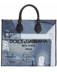 Dolce & Gabbana - Large Patchwork-denim Tote Bag - Lyst