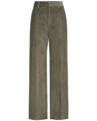 Brunello Cucinelli - Cotton Corduroy Loose Trousers With Monili - Lyst