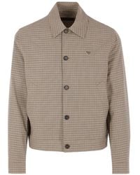 Prada - Chaqueta de cuadros con botones - Lyst
