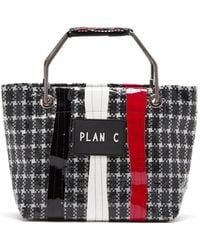 Plan C - Check-Print Metal-Handle Tote Bag - Lyst