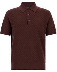 Brioni - Trama-Weave Polo Shirt - Lyst