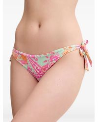Guess - Paisley-Print Side-Tie Bikini Bottoms - Lyst