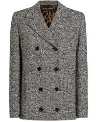 Dolce & Gabbana - Double-Breasted Tweed Jacket - Lyst