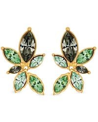 Oscar de la Renta - Navette Crystal Clip-On Earrings - Lyst