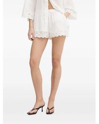 Bardot - Aleria Broderie-Anglaise Scalloped Mini Shorts - Lyst