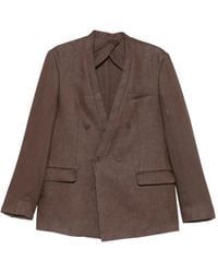 MARSĒM - Double-Breasted Collarless Blazer - Lyst