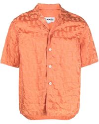 Sunnei - Monogram-jacquard Cuban-collar Shirt - Lyst