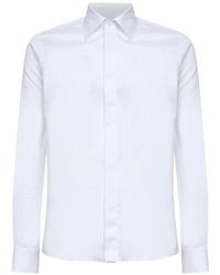 Tagliatore - Covered-Button Long-Sleeve Shirt - Lyst