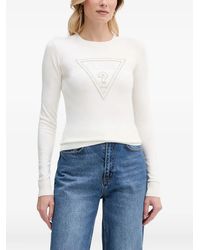 Guess - Logo-Embellished Long-Sleeve Sweater - Lyst