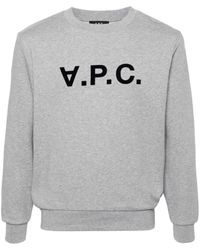 A.P.C. - Flocked-Logo Cotton Sweatshirt - Lyst