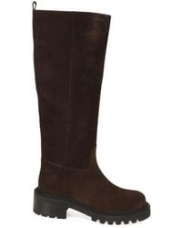 Via Roma 15 - Suede Chunky-Sole Boots - Lyst