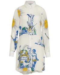 Amir Slama - Printed Shirt Mini Dress - Lyst