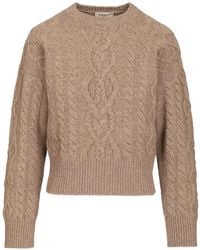 Weekend by Maxmara - Cable-Knit Crew-Neck Sweater - Lyst