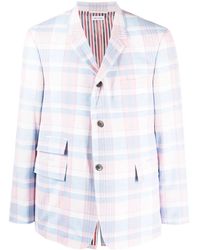 Thom Browne - Plaid-Check Pattern Cotton Blazer - Lyst