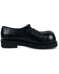 No Idea - Crocodile Texture Lace-Up Loafers - Lyst