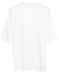 Rick Owens - T-shirt Met Gerafelde Afwerking - Lyst