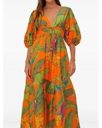 FARM Rio - Robe Mi-Longue À Imprimé Végétal - Lyst
