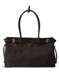 Prada - Bonnie Large Suede Handbag - Lyst