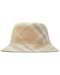 Burberry - Check-Pattern Reversible Bucket Hat - Lyst