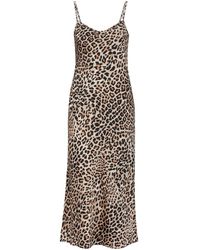 HUGO - Leopard-print Slip Dress - Lyst