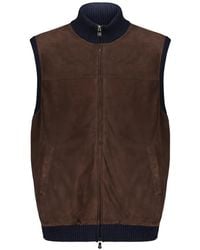 Fedeli - Veste Sans Manches Zippée À Empiècements - Lyst