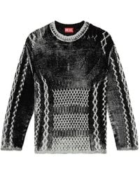 DIESEL - Treated Cable-Knit Sweater - Lyst