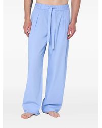 Tekla - Logo-Patch Tie-Waist Pajama Pants - Lyst