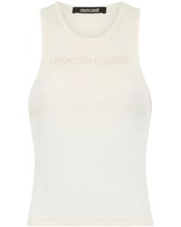 Roberto Cavalli - Tank Top With Embroidered Logo - Lyst