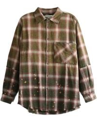 Satoshi Nakamoto - Check-Pattern Frayed-Hem Shirt - Lyst