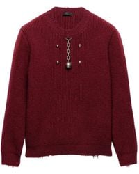 Prada - Wollen Trui Met Ronde Hals En Hanger - Lyst