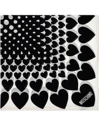 Moschino - Heart-Print Silk Scarf - Lyst