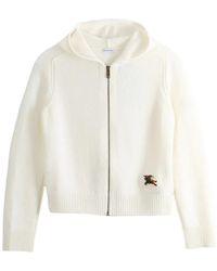 Burberry - Logo-Patch Zip-Up Cardigan - Lyst