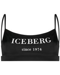 Iceberg - Heritage Logo-print Bikini Top - Lyst