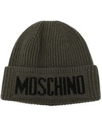 Moschino - Gerippte Beanie Mit Intarsie - Lyst